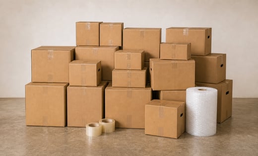 Pack de cajas de cartón para apartamento de dos habitaciones