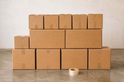 Pack de cajas de cartón para estudio o mudanza pequeña