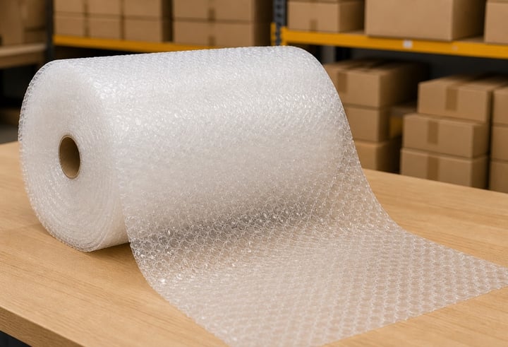 Papel burbuja para amortiguar golpes y vibraciones